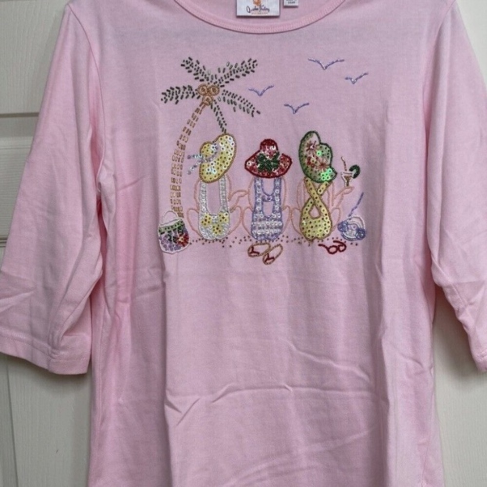 395 // Quacker Factory NWOT Beaded Beach Ladies // XL - Picture 2 of 8